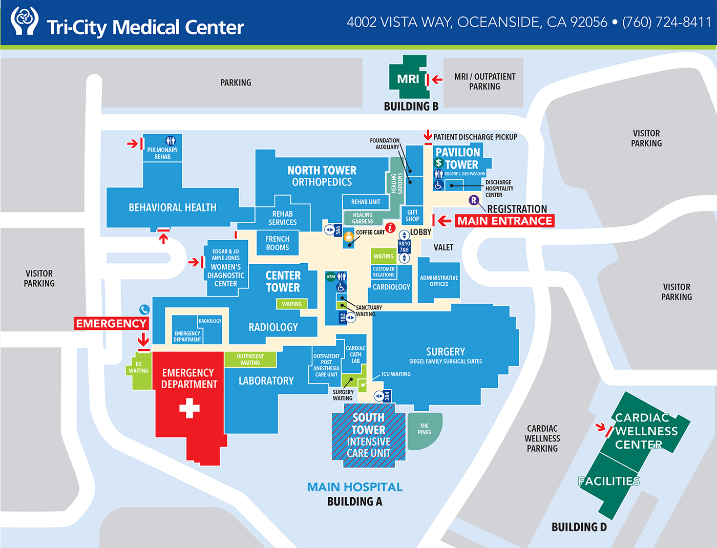 Campus Maps & Locations | Tri-City Medical Center