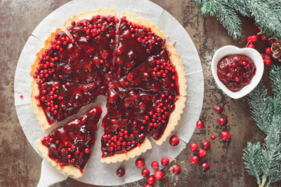 cranberry pie being served for the holidays