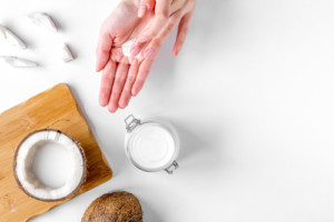 Coconut oil being used for skincare