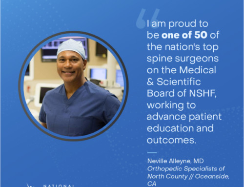 Dr. Neville Alleyne Appointed to National Spine Health Foundation Board